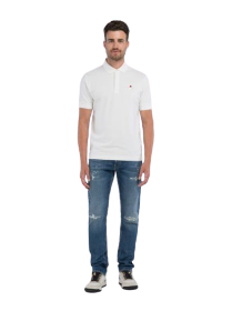 Replay Regular-Fit Polo Shirt with Embroidery White