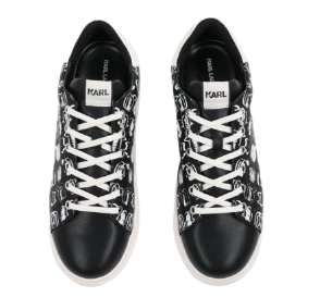 Karl Lagerfeld Ikon NFT Kapri Graffiti Sneaker Black/White Leather