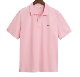 Gant Regular Fit Shield SS Pique Polo Golfer Pink