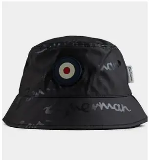 BEN SHERMAN PLASTISOL WAX BUCKET HAT BLACK