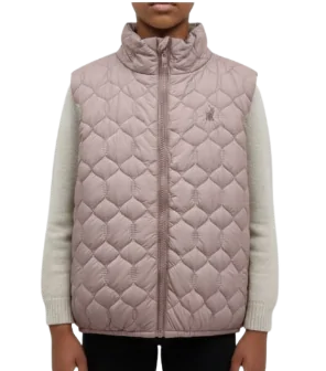 Polo Girls Payton Sleeveless Puffer Jacket Rose Taupe