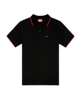 Diesel Polo Shirt With Micro Diesel Embroidery Black